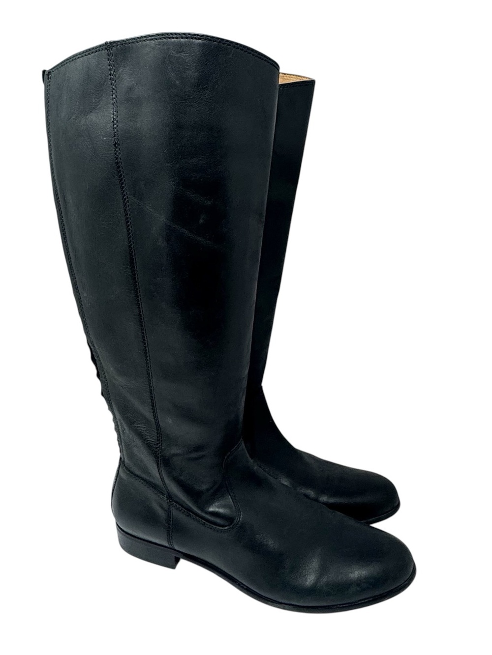 Kenneth Cole New York Black Leather Riding Boots Knee High